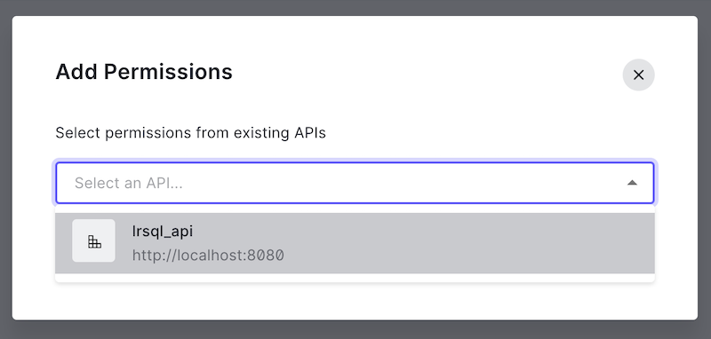 Add permissions select API