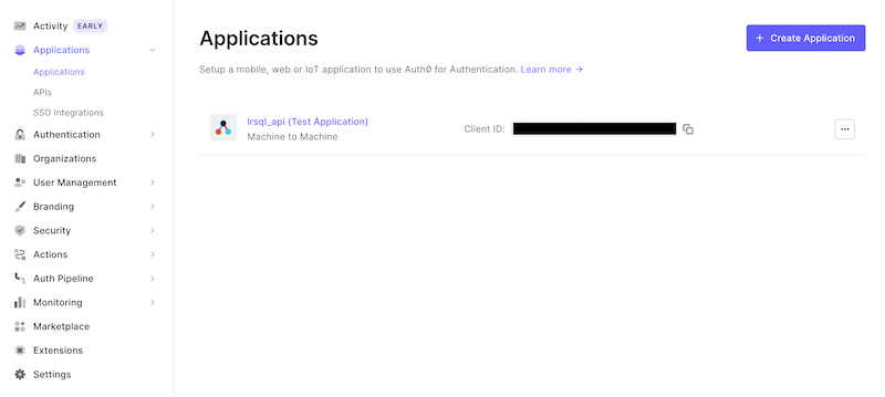 Applications list