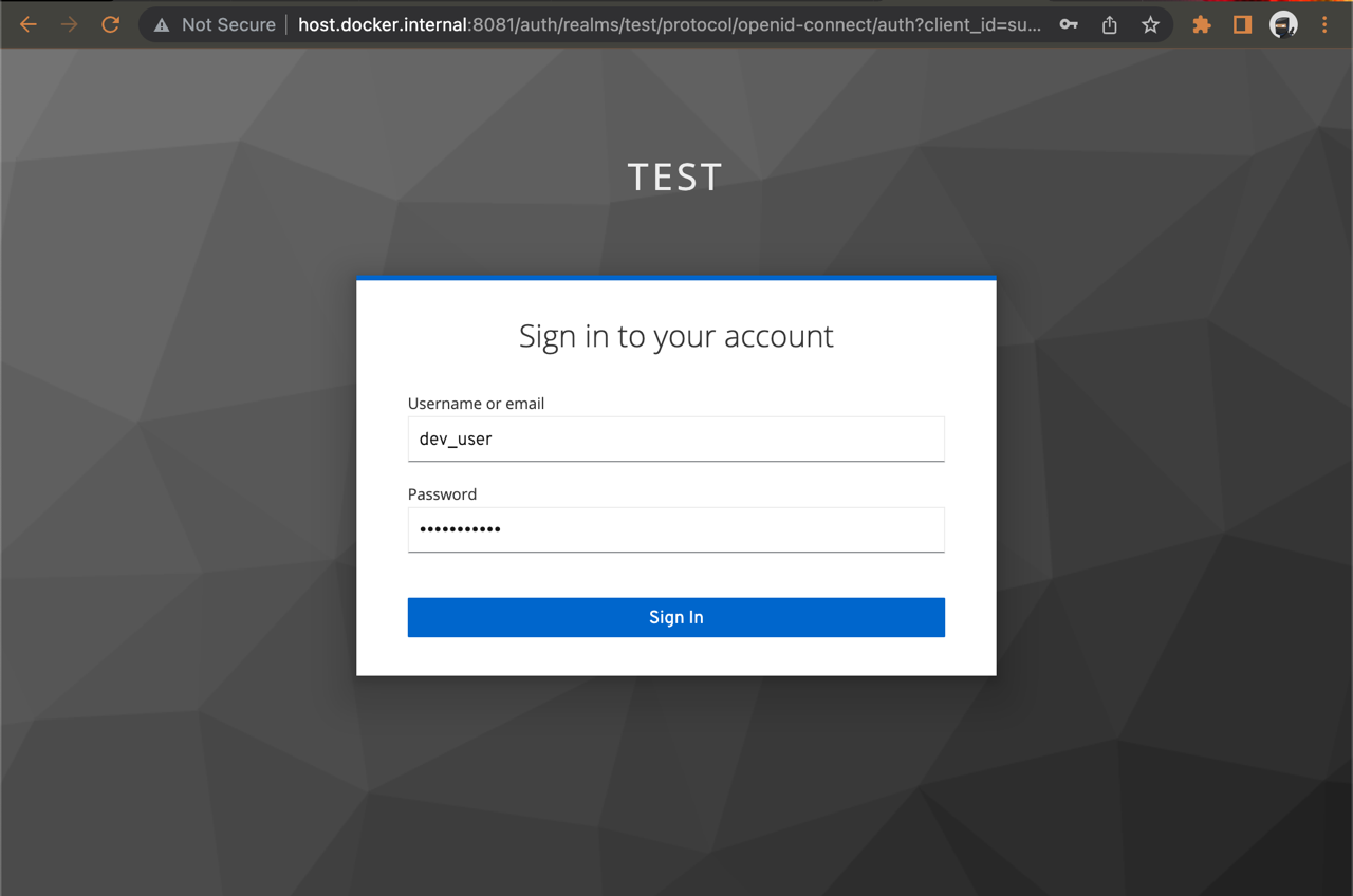 Superset login page