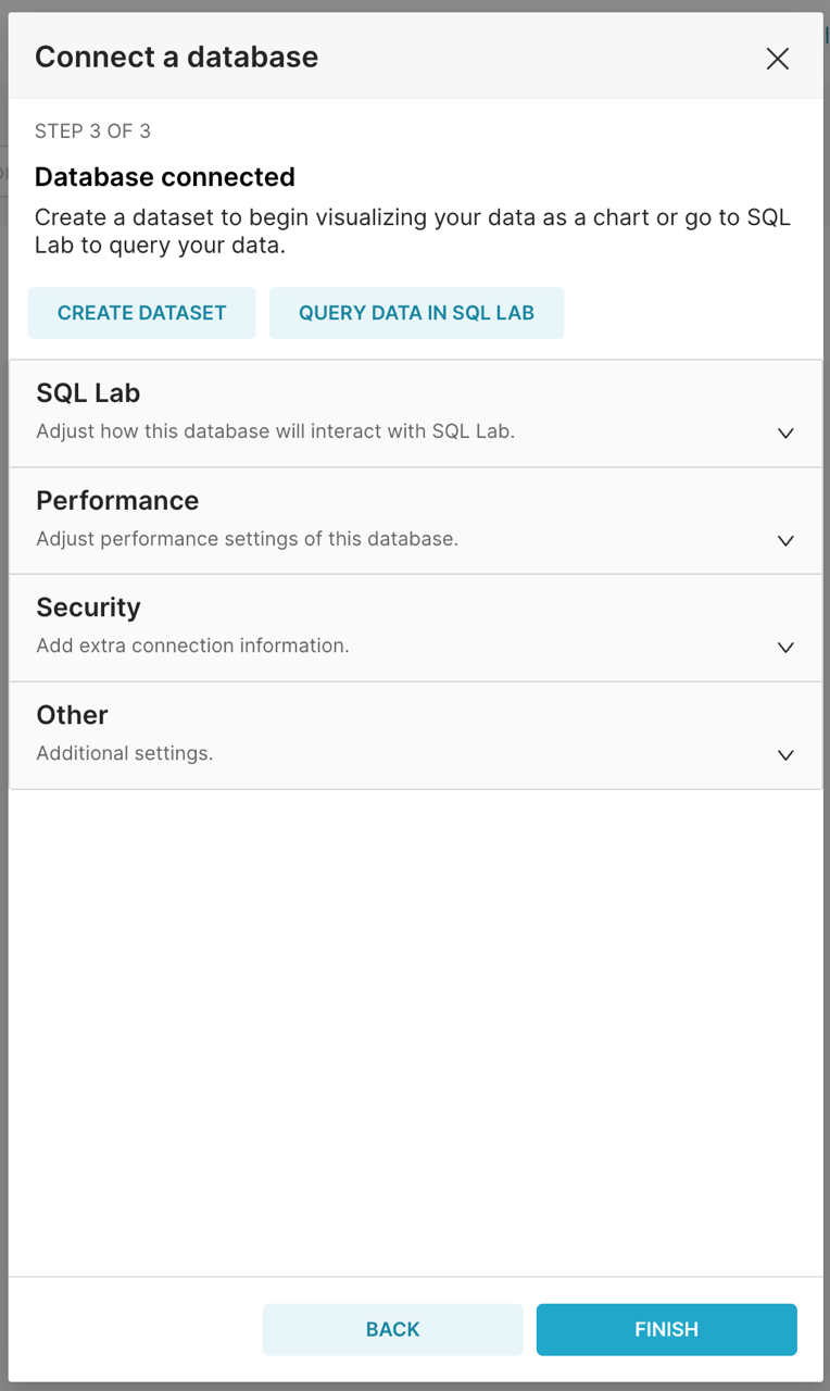 Superset postgresql database connected