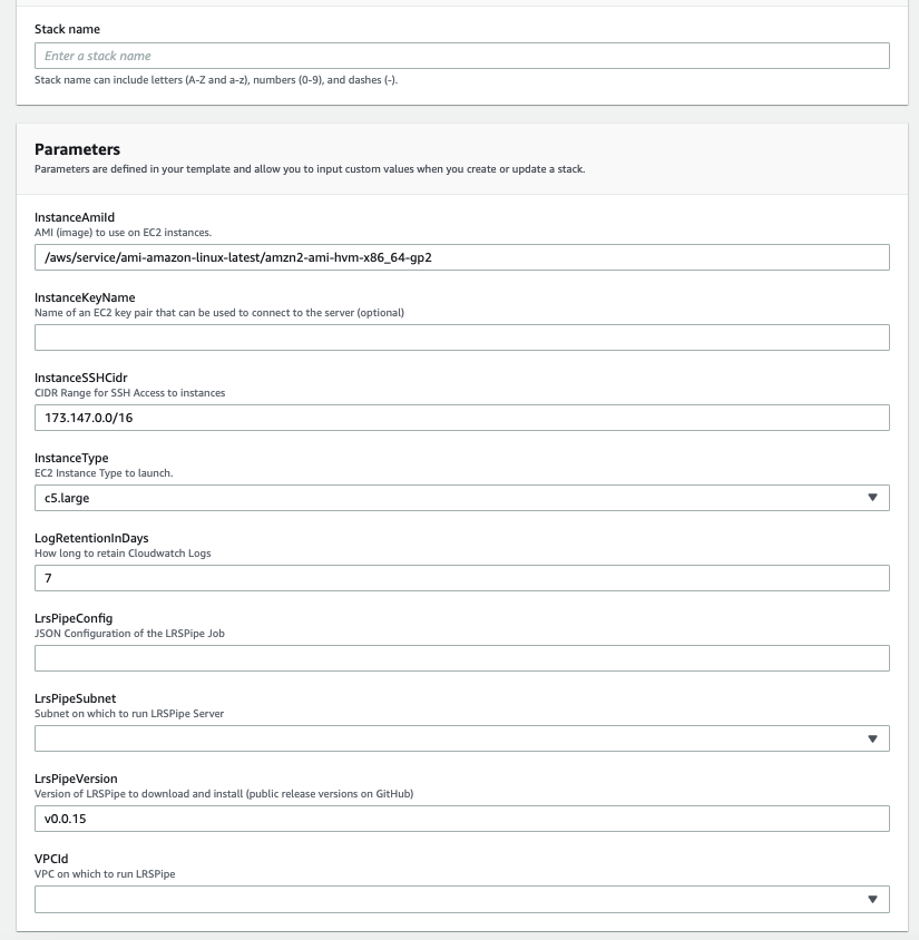 LRSPipe Template Deployment Options